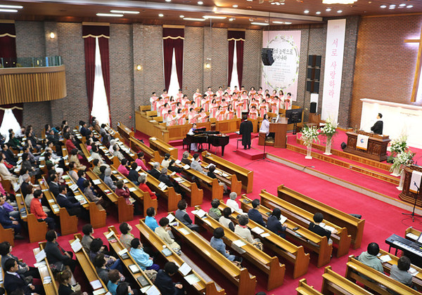 주일예배 장면.