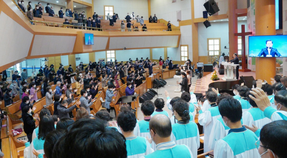                                                                      대전교회 예배장면
