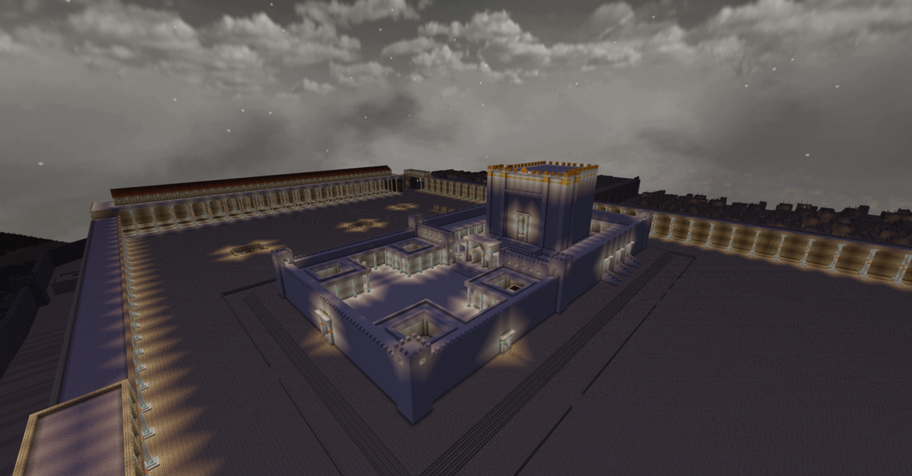 마인크래프트로 구현된 헤롯 성전.