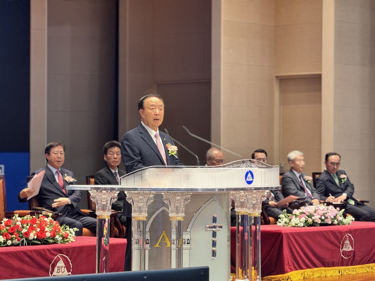 대한예수교장로회 백석 총회는 지난 1월 6일 천안 백석대학교에서 신년하례식을 개최했다. 사진은 신년사를 전하고 있는 장종현 목사.